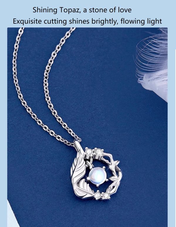 Blue Eucalyptus Encountering Bird Necklace - 图片 2