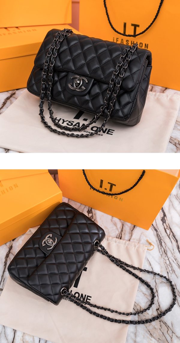Diamond grid single shoulder crossbody bag - 图片 2