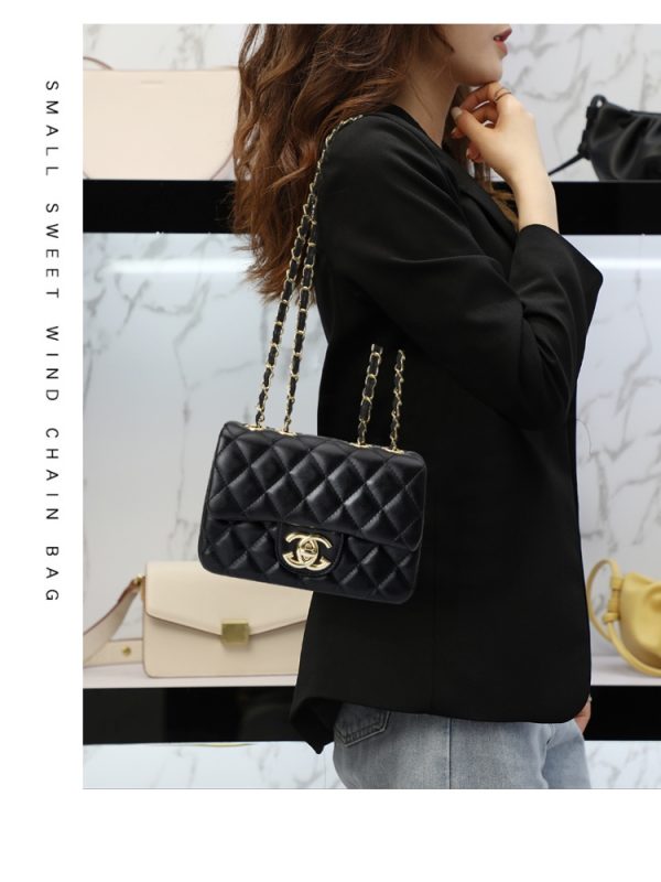 Diamond grid single shoulder crossbody bag - 图片 9