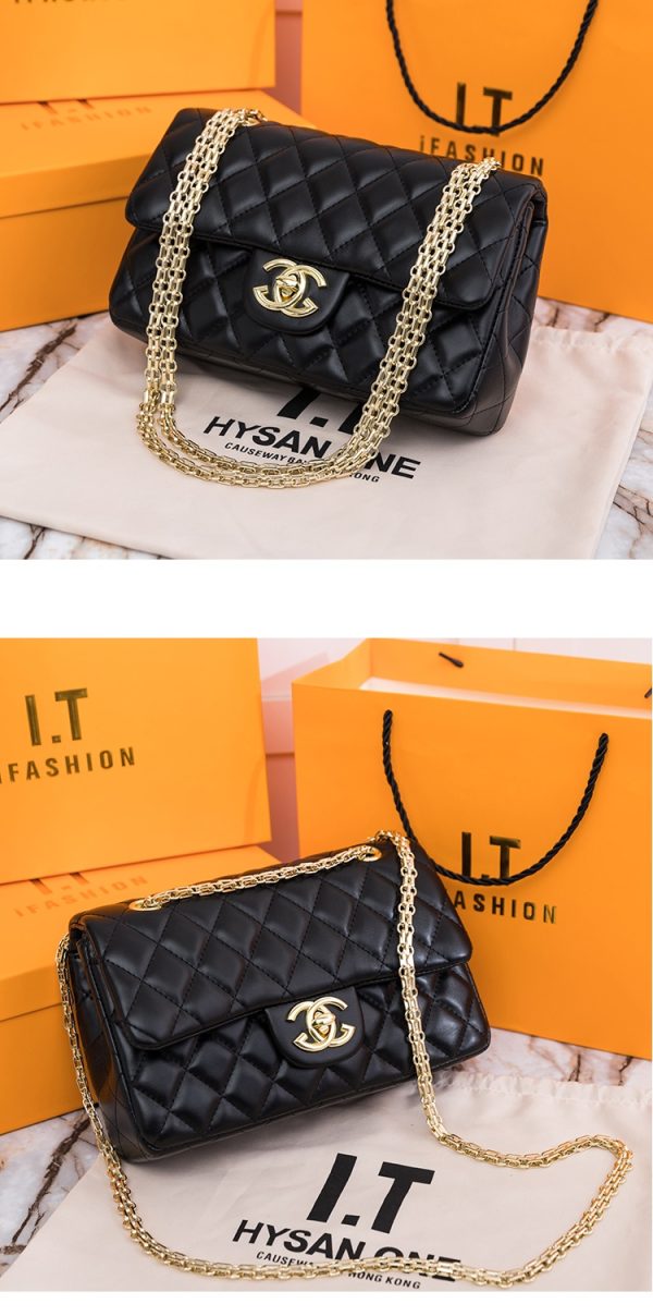Diamond grid single shoulder crossbody bag - 图片 12