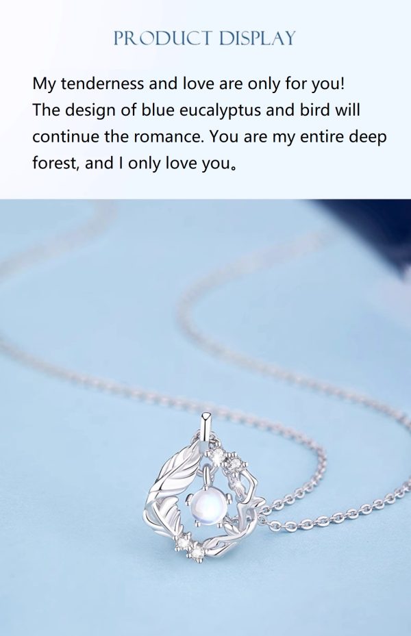 Blue Eucalyptus Encountering Bird Necklace - 图片 7