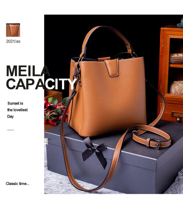 Leather bucket bag