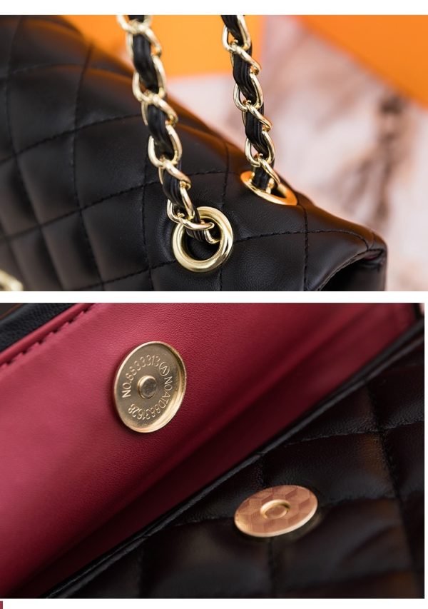 Diamond grid single shoulder crossbody bag - 图片 4